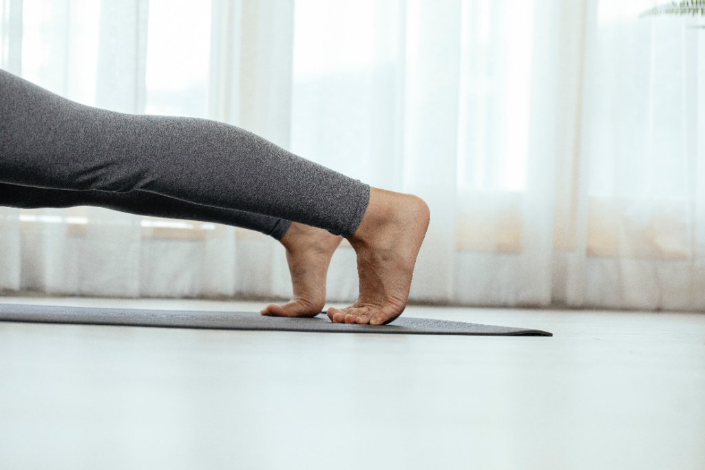 Plank on a yoga mat