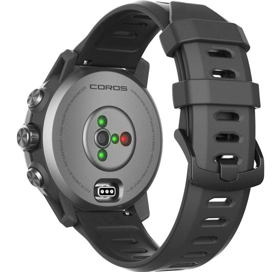 the back of the Coros Apex Pro watch