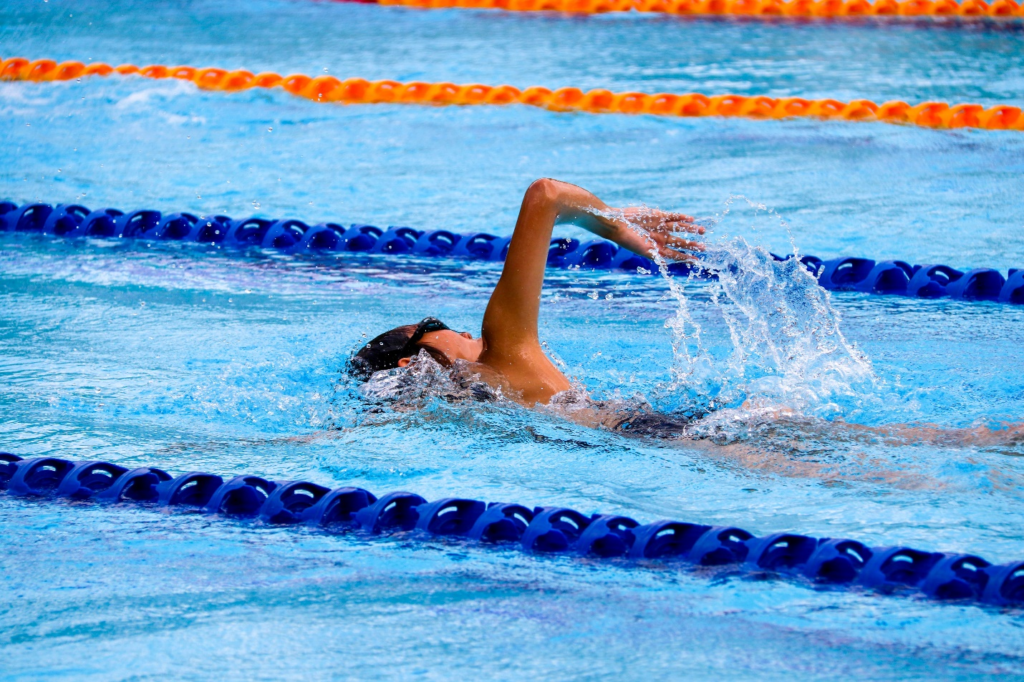 an athlete swimming